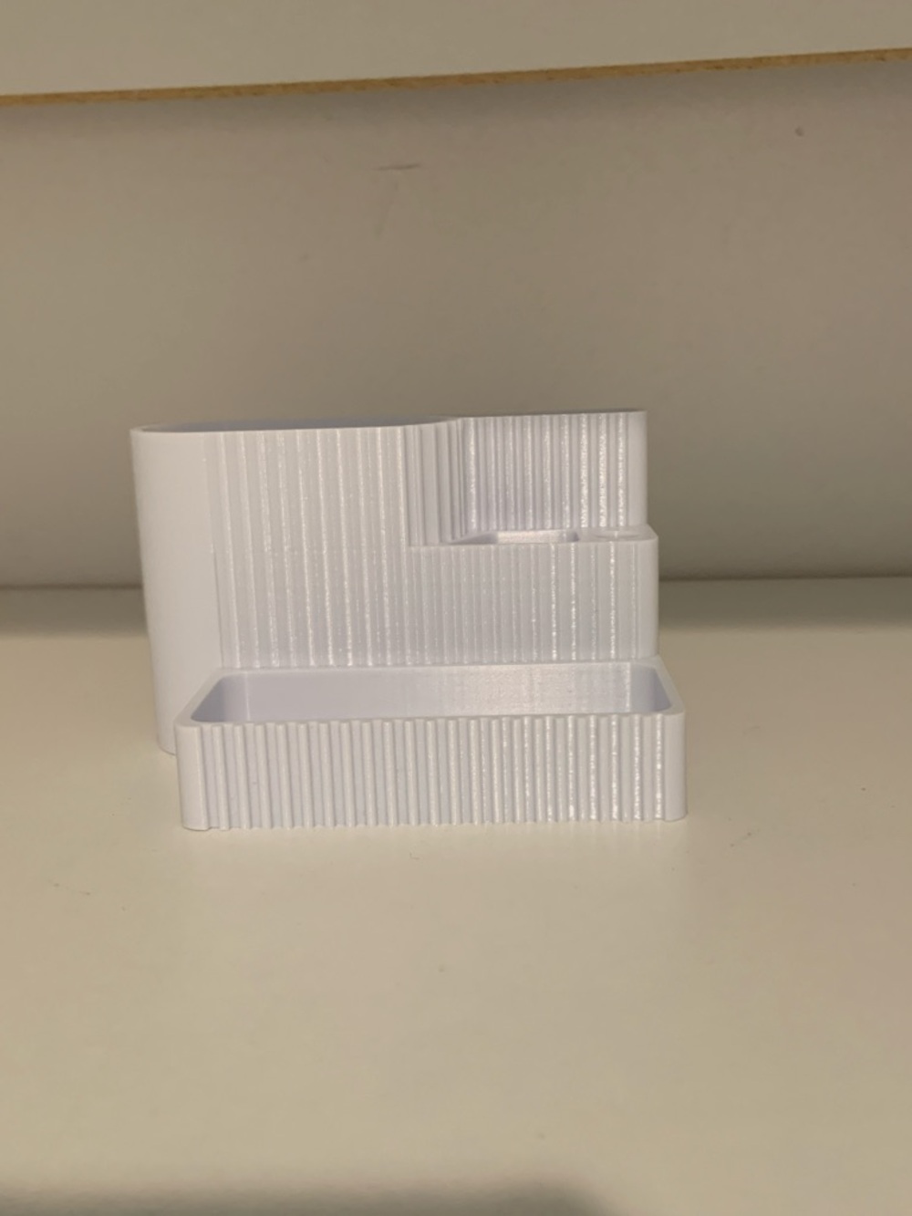 3d printed White Desk Pencil Organizer - Minimalist Home Office Case